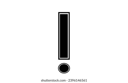 Black exclamatory sign vector icon on white background