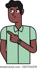 black executive man guy cartoon pointing with his finger