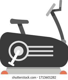 Black exercise bike with white pedals vector illustration