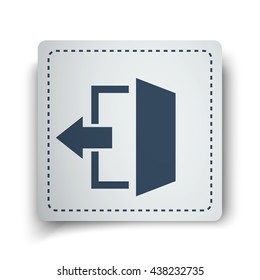 Black Exit icon on white sticker