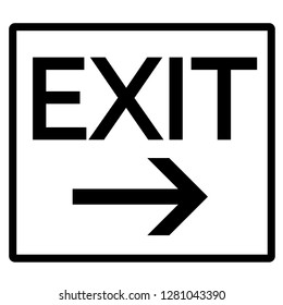 Black exit sign. Vector Illustration