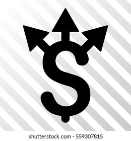 Black Expences toolbar pictogram. Vector pictogram style is a flat symbol on diagonally hatched transparent background.