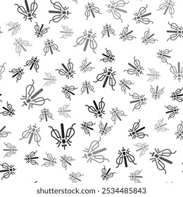 Icono de insecto experimental negro aislado sin patrón sobre fondo blanco.  Vector