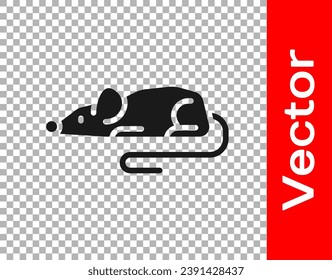 Black Experimental mouse icon isolated on transparent background.  Vector