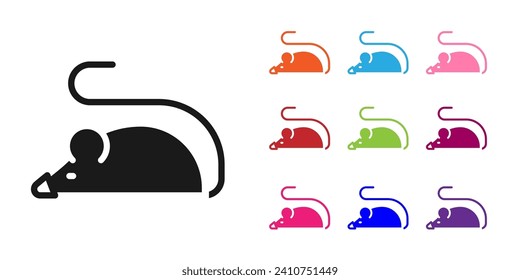 Black Experimental mouse icon isolated on white background. Set icons colorful. Vector