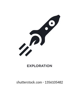 black exploration isolated vector icon. simple element illustration from startup concept vector icons. exploration editable logo symbol design on white background. can be use for web and mobile