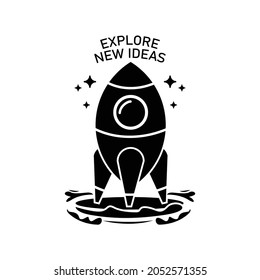 Negro explorar nuevas ideas vector de diseño