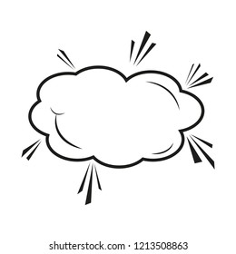 Black explosion and smoke on white background, vector