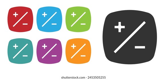 Black Exposure compensation icon isolated on white background. Set icons colorful. Vector