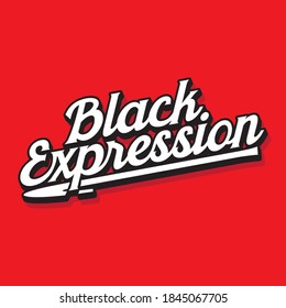 black expression typography script design