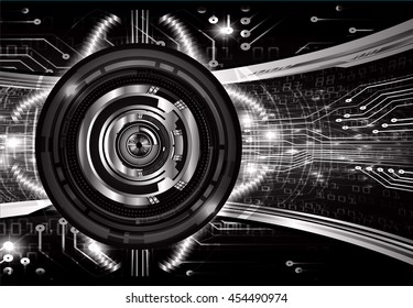 black eye abstract cyber future technology concept background, vector illustration, circuit, binary code