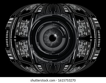 Black eye cyber circuit future technology concept background