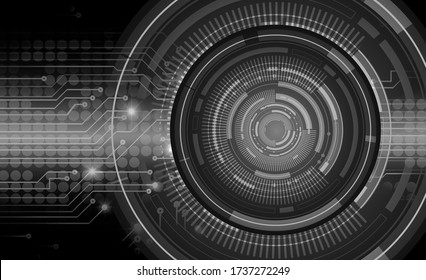 Black eye cyber circuit future technology concept background