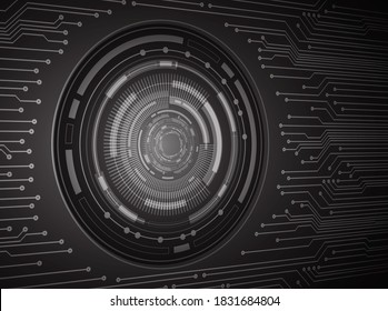Black, eye cyber circuit future technology concept background