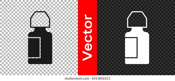 Black Eye drop bottle icon isolated on transparent background.  Vector