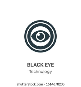 Black eye glyph icon vector on white background. Flat vector black eye icon symbol sign from modern technology collection for mobile concept and web apps design.