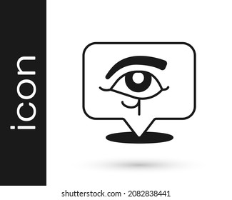 Black Eye of Horus icon isolated on white background. Ancient Egyptian goddess Wedjet symbol of protection, royal power and good health.  Vector