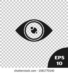 Black Eye icon isolated on transparent background.  Vector Illustration