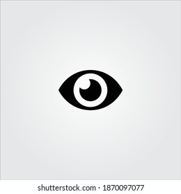 
Schwarzes Auge Symbol, Vektorgrafik. Piktogramm für die Sehkraft auf ebene Art