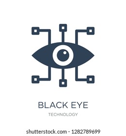 black eye icon vector on white background, black eye trendy filled icons from Technology collection, black eye vector illustration