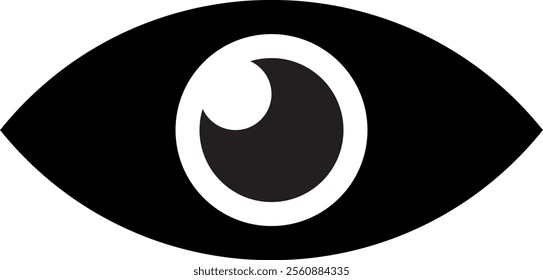 Black eye line icon, vector eye visibility icon, outline