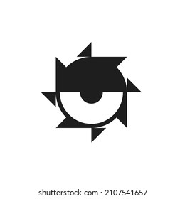 Black eye logo with round shape vector illustration