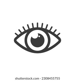 Black eye logo vector design. Isolated on white background