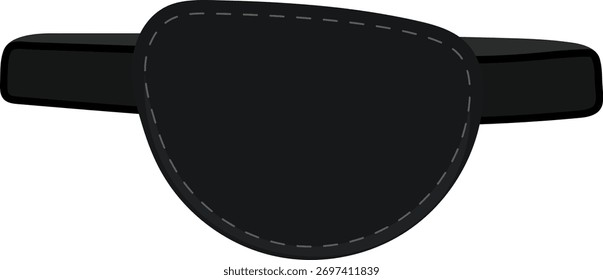 Ilustración negra del parche del ojo aislada en el fondo blanco