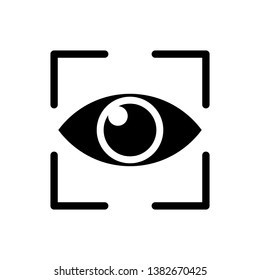 Black Eye scan icon isolated. Scanning eye. Security check symbol. Cyber eye sign. Vector Illustration