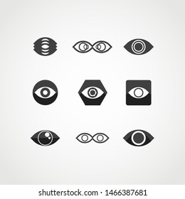 black eye set logos. gradation color template design vector