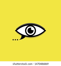 a black eye that symbolizes the message description and white background