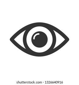 Black eye vector icon isolated on the white background