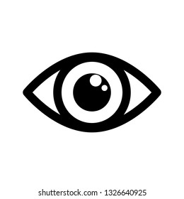 Black eye vector icon isolated on the white background