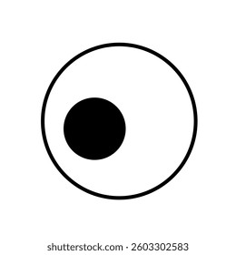 black eyeball image icon isolated on white background