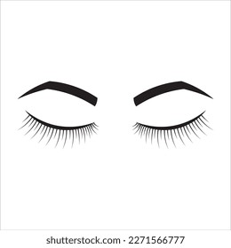 black eyebrows and eyelashes icon vector illustration symbol