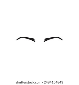 Ilustración vectorial de silueta de cejas negras