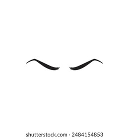 Black Eyebrows Silhouette Vector Illustration