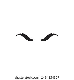 Black Eyebrows Silhouette Vector Illustration