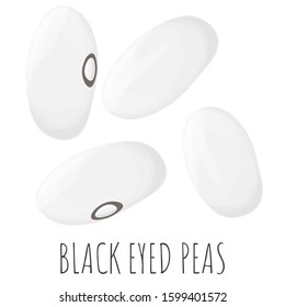 Black eyed peas vector set, isolated cartoon style illustration.