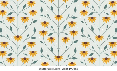 Black Eyed Susan Floral Pattern