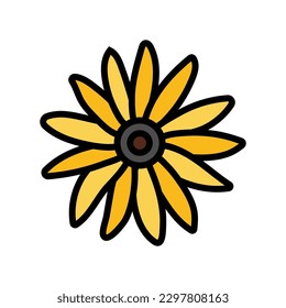 black eyed susan flower spring color icon vector. black eyed susan flower spring sign. isolated symbol illustration