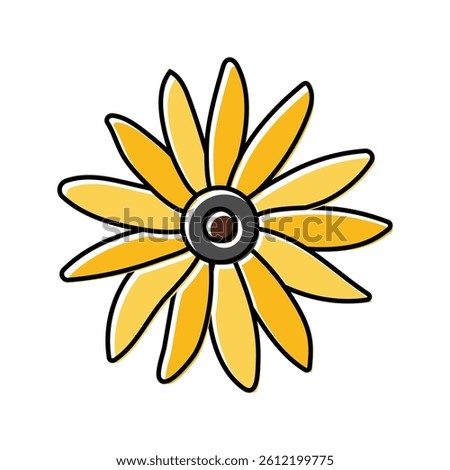 black eyed susan flower spring color icon vector. black eyed susan flower spring sign. isolated symbol illustration