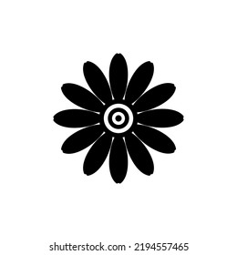 Black Eyed Susan Icon Vector Clip Art Black For Apps, Website And More. Rudbeckia flower icon (black-eyed) heads on white background.