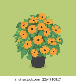 susan de ojos negros en una olla de arte de un clip vectorial