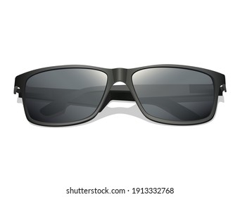 A black eyeglass with light reflection on the glass lens