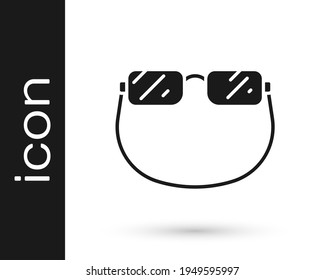 Black Eyeglasses icon isolated on white background.  Vector