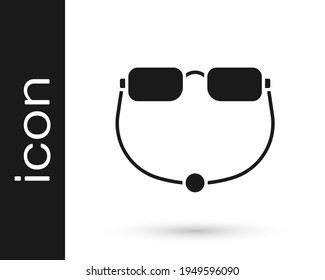 Black Eyeglasses icon isolated on white background.  Vector