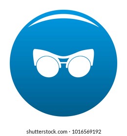 Black eyeglasses icon vector blue circle isolated on white background 