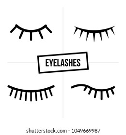 Black eyelash extension logo on white background. Vector illustration.