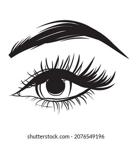 black eyelashes logo icon design template vector